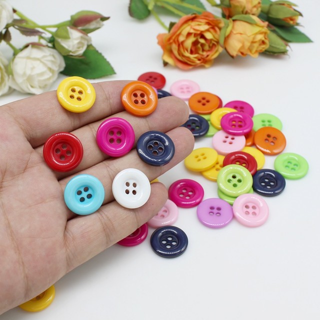 50pcs 18mm Resin Round Buttons DIY Crafts Decorative Cardmaking  Scrapbooking 4 Holes Large buttons Sewing Accessories - AliExpress